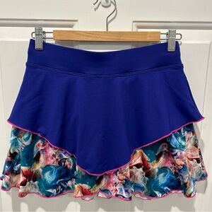 Vibrant Blue and Multicolor Tennis/Golf Skirt/Skort